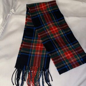 Unisex D&Y classic tartan Plaid scarf red Green blk old money holiday Xmas